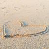 Heart drawn in sand